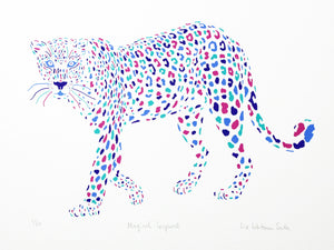colourful leopard screen print