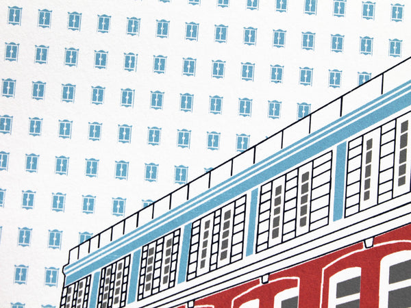 Print of the Albion cafe and Boundary hotel on Redchurch street in Shoreditch