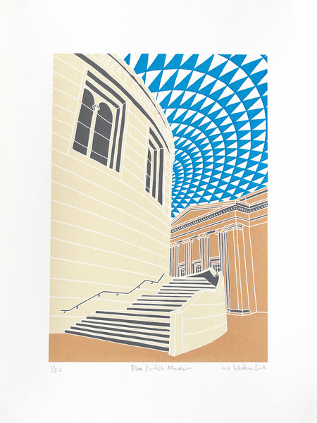 British Museum screen print by Liz Whiteman Smith