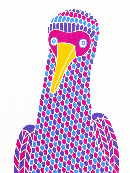 Blue dancing booby bird print