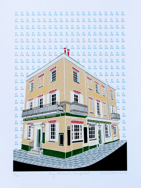 Print of the King William IV pub in Hampstead