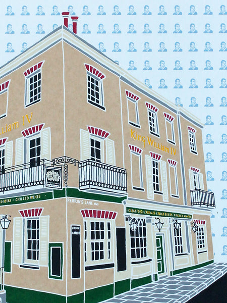 Print of the King William IV pub in Hampstead