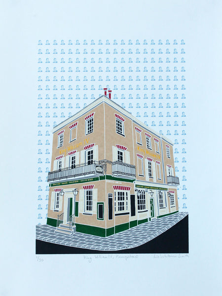 Print of the King William IV pub in Hampstead
