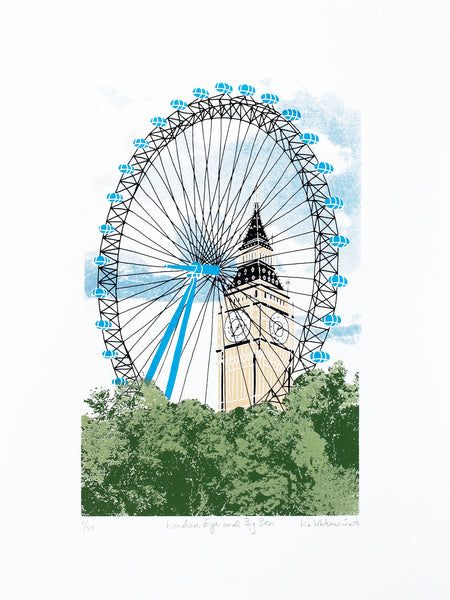 London Eye & Big Ben screen print