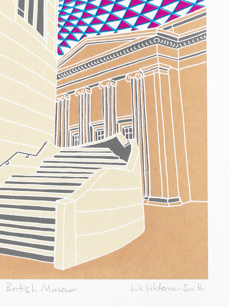 British Museum screen print by Liz Whiteman Smith