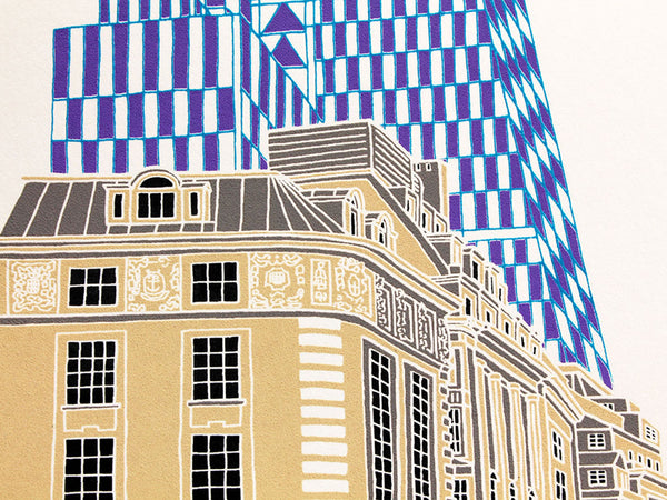 Purple Cheesegrater building in London print