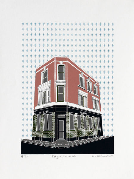 Print of the Religion  clothes shop on Brick Lane