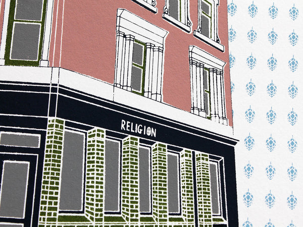 Print of the Religion  clothes shop on Brick Lane