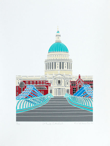 Illustration of a building with a blue dome and red accents on a white background