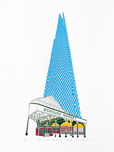 The Shard building in London next to Borough Market print