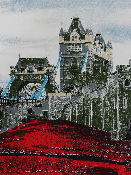 Tower Bridge with a sea of poppies print