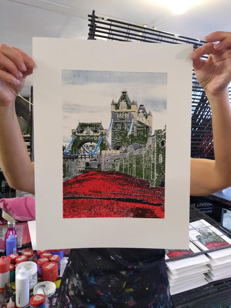 Tower Bridge with a sea of poppies print