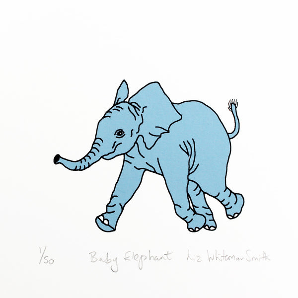 Baby elephant screen print
