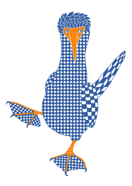 4 Blue check booby cards