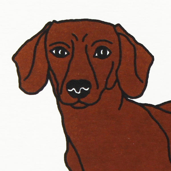 Dachshund screen print by Liz Whiteman Smith