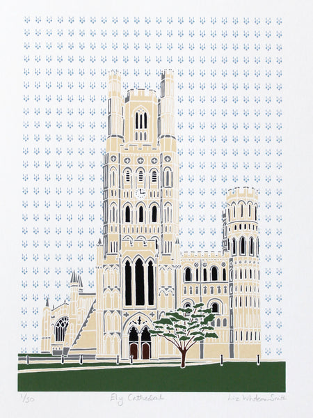 Ely Cathedral screen print by Liz Whiteman Smith