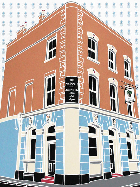 The Pineapple pub in Kentish Town 7 colour screen print