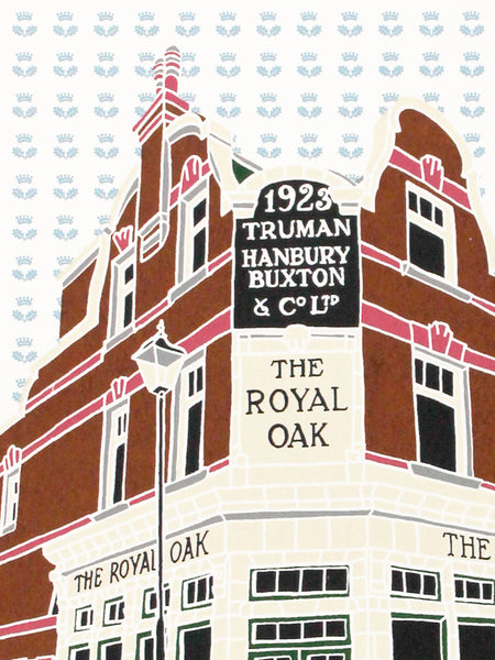 Royal Oak pub, Columbia Road screen print