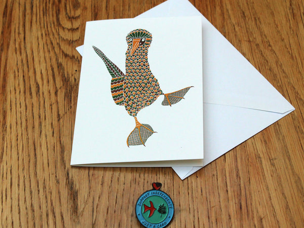 Dancing booby greetings card