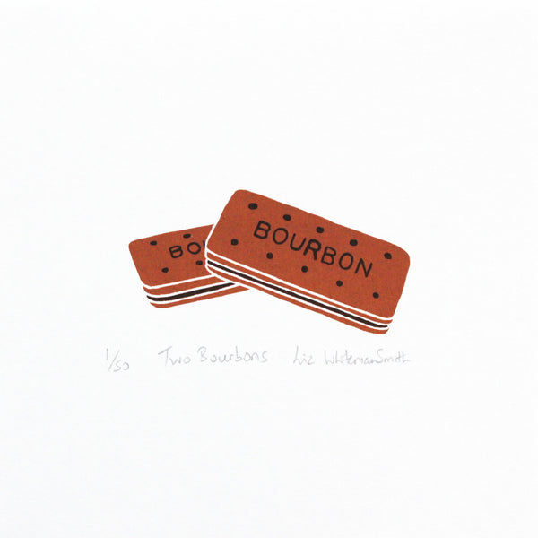 Two bourbon biscuit mini screen print