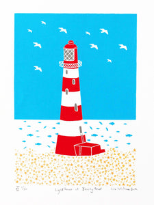 Red and white striped Lighthouse