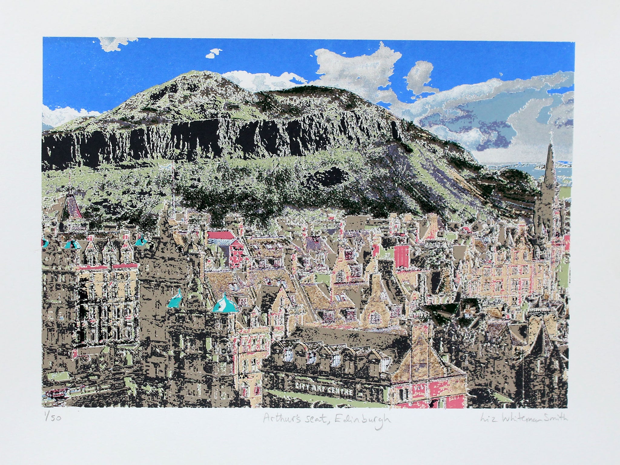 Collage of a Scottish mountainous landscape with buildings and text, resembling a cityscape.