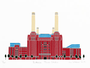 Battersea Power station screen print by Liz Whiteman Smith