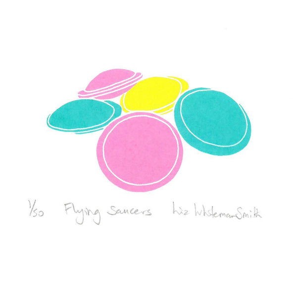 Print of flying saucer sweets