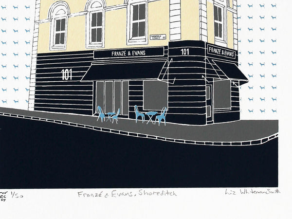 Print of Franze and Evans on Redchurch Street in Shoreditch