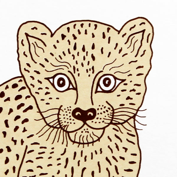 Leopard cub screen print by Liz Whiteman Smith