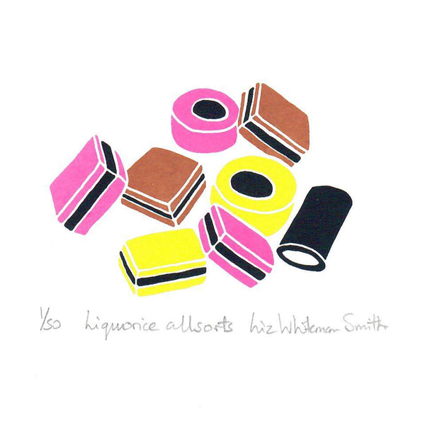 Print of colourful liquorice allsorts