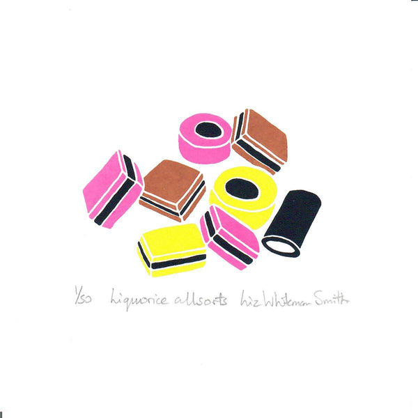 Print of colourful liquorice allsorts