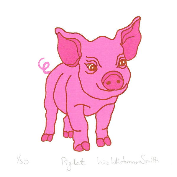 Print of a pink pig