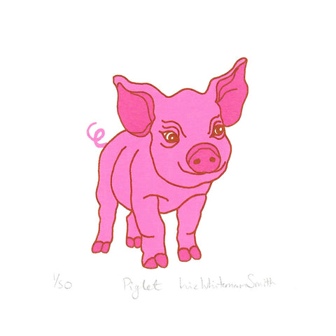 Print of a pink pig