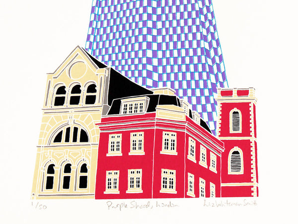 Purple shard building in London print