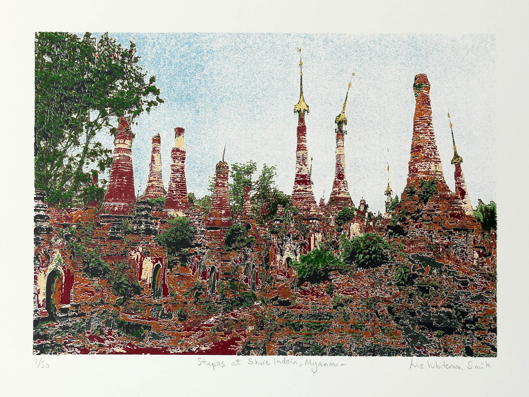 Stupas in a Myanmar graveyard