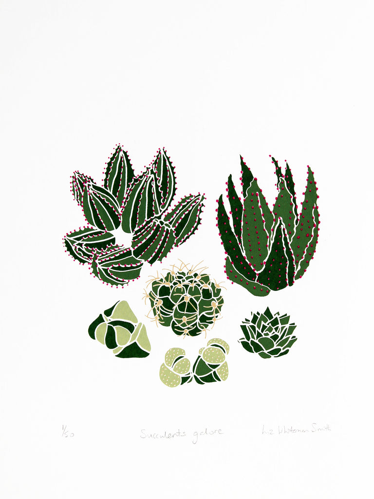 succulents galore Succulents galore – Liz Whiteman Smith Screen Prints