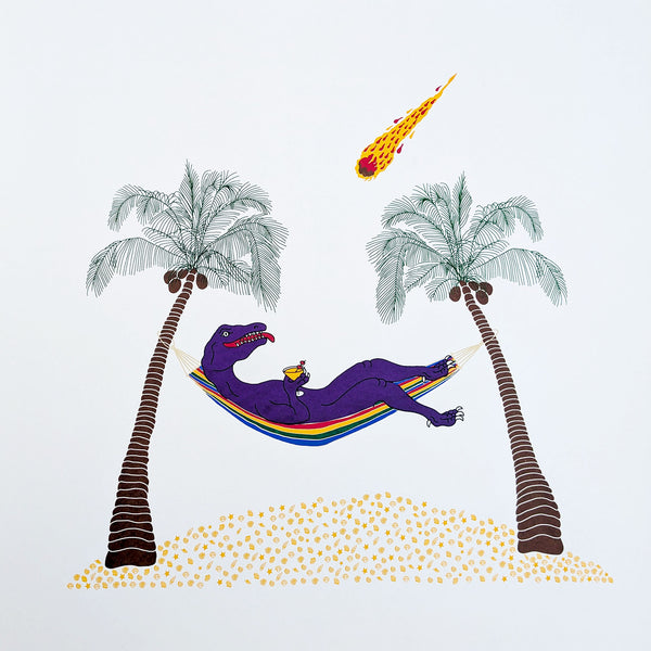 Tequila Sunset II dinosaur print