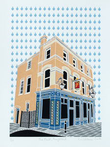 Print of The Flask pub in Hampstead