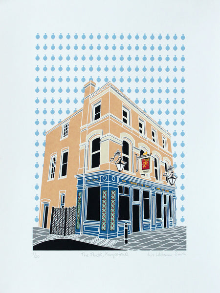 Print of The Flask pub in Hampstead