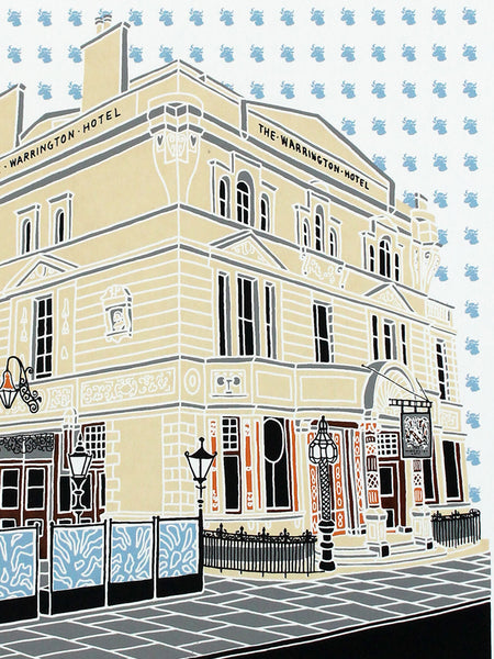 Print of the Warrington Hotel pub in Maida Vale
