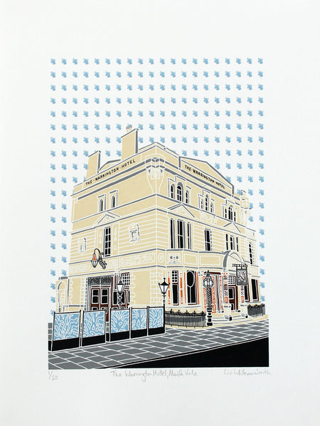 Print of the Warrington Hotel pub in Maida Vale