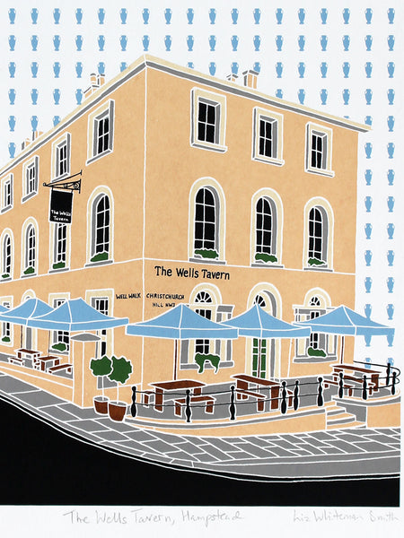 Print of the Wells Tavern in Hampstead