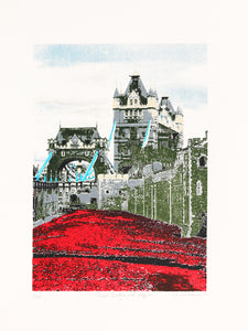 Tower Bridge with a sea of poppies print