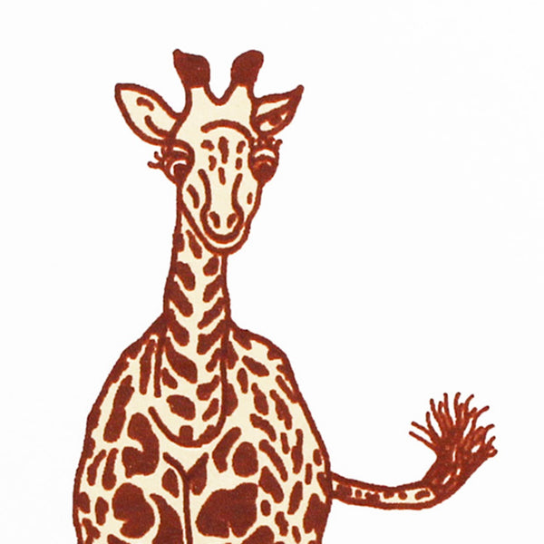 Mini screen print of a baby giraffe