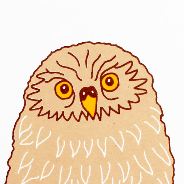 Baby owl screen print