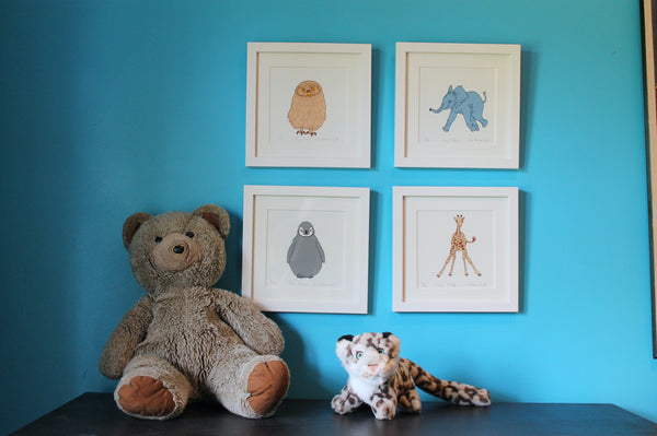 Baby animal prints on the wall