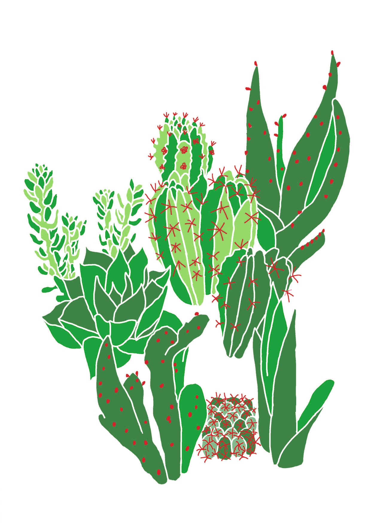 Cactus love greetings card