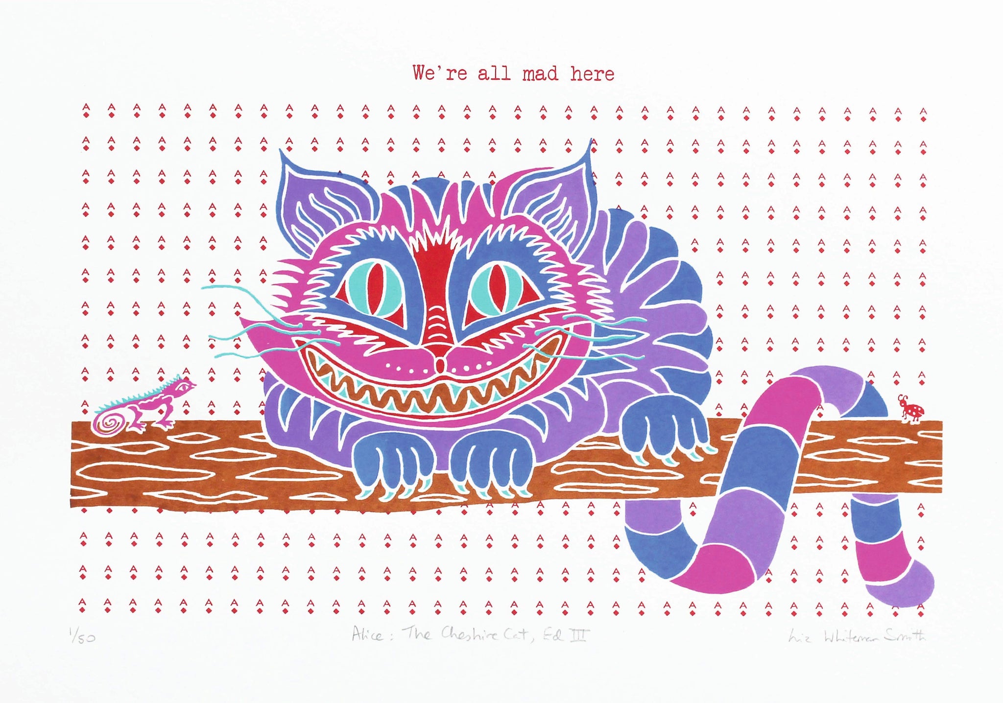 Cheshire cat greetings card