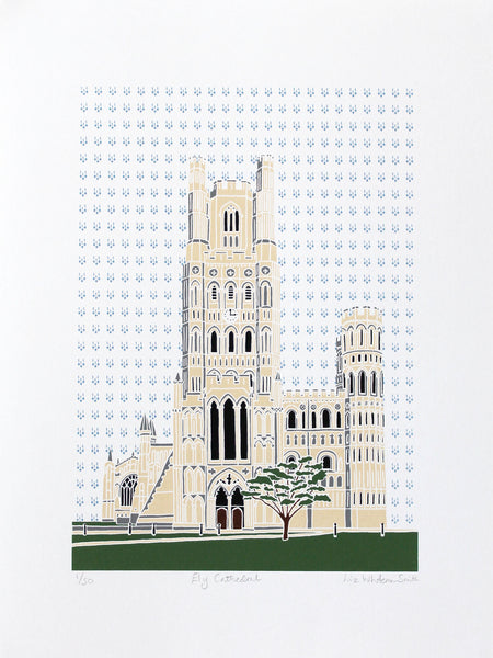 Ely Cathedral screen print by Liz Whiteman Smith